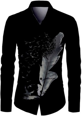 KAPURIYA FAB Men Printed Casual Black Shirt