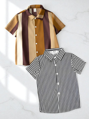 KIDOOZA Boys Printed, Striped Casual Multicolor Shirt