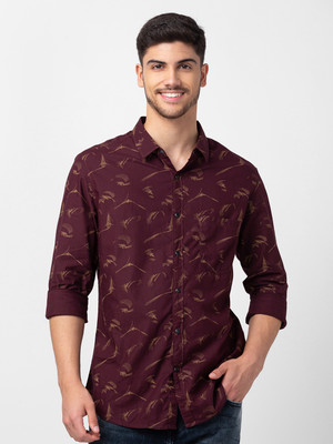 Spykar Men Printed Casual Red Shirt