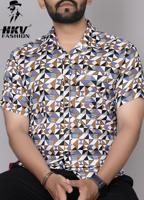 HKV FASHION Men Printed Casual Brown Shirt
