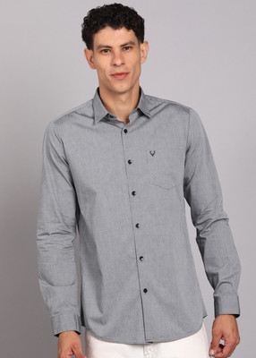 Allen Solly Men Solid Casual Grey Shirt