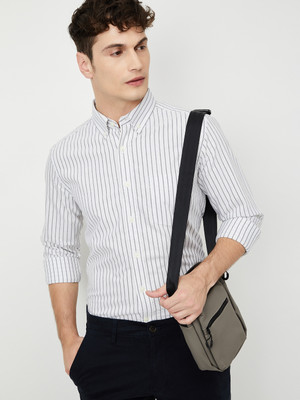 MAX Men Printed Casual White Shirt
