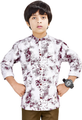 Paper Crane Boys Self Design Casual Multicolor Shirt