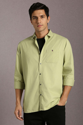 LOUIS PHILIPPE Men Solid Casual Green Shirt