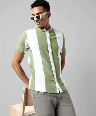 CAMPUS SUTRA Men Self Design Casual Green Shirt