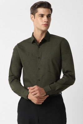 Allen Solly Men Solid Formal Green Shirt