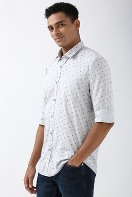 PETER ENGLAND Men Printed Casual Grey Shirt