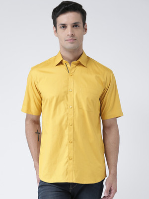 ZEAL Men Solid Casual Gold Shirt