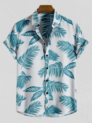 Arth Enterprise Men Printed Casual White, Blue Shirt