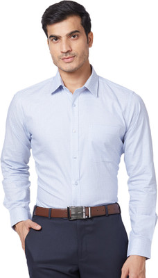 Raymond Men Checkered Formal Blue Shirt