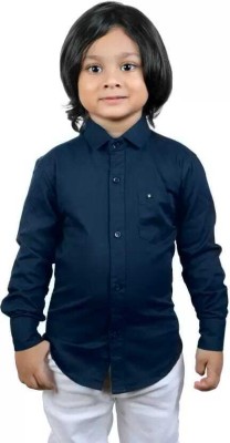 4JSTAR Boys Solid Casual Blue Shirt