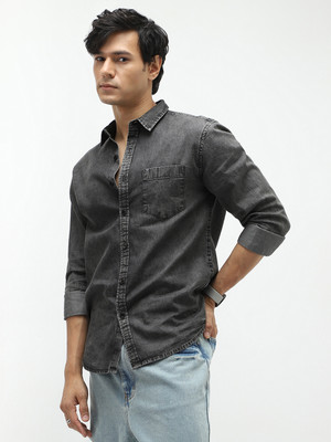 Urbano Fashion Men Solid Casual Grey Shirt