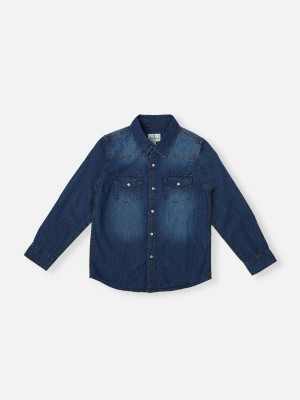 Pepe Jeans Boys Solid Casual Dark Blue Shirt
