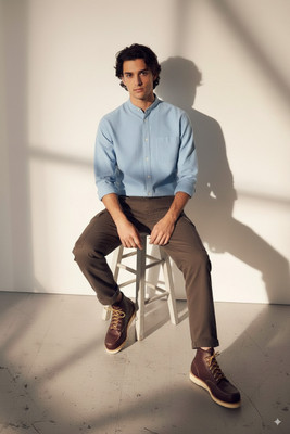 greet fashion Men Solid Casual Light Blue Shirt