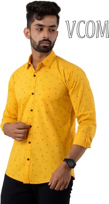 Vcom Men Printed Casual Yellow Shirt