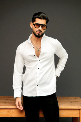 TRENDING LAXMI TREND Men Solid Casual White Shirt(Pack of 2)