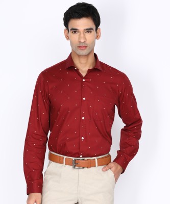 PETER ENGLAND Men Printed Formal Maroon Shirt