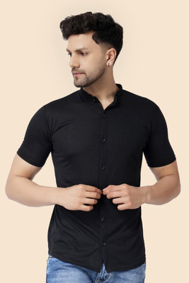 Blisstone Men Solid Casual Black Shirt