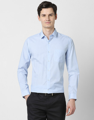 PETER ENGLAND Men Solid Formal Light Blue Shirt