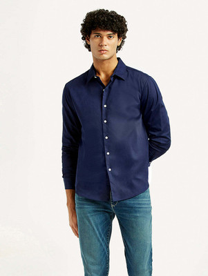 LEVI'S Men Solid Casual Blue Shirt