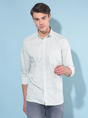 CRIMSOUNE CLUB Men Printed Casual White Shirt