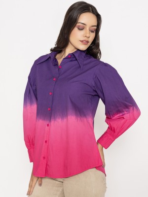 Lounge Dreams Women Solid Casual Purple, Pink Shirt