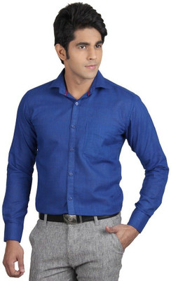 Super Weston Trend Men Solid Casual Blue Shirt