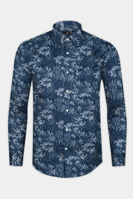 HOC Men Printed Casual Blue Shirt