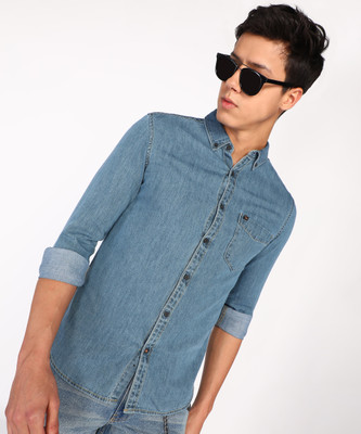 Spykar Men Solid Casual Light Blue Shirt