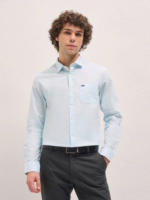 THE BEAR HOUSE Men Solid Formal Blue Shirt