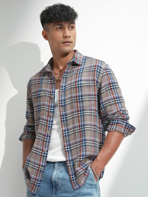 HIGHLANDER Men Checkered Casual Multicolor Shirt