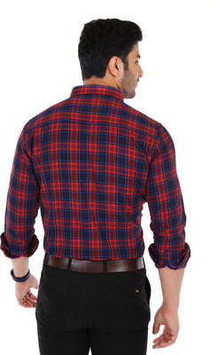 Arthz Fab Trend Men Checkered Casual Red, Dark Blue, Blue Shirt