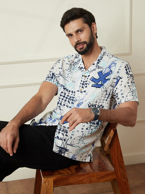 WROGN Men Printed Casual White Shirt