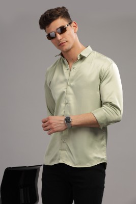 BS BLUE SQUAD Men Solid Casual Green Shirt