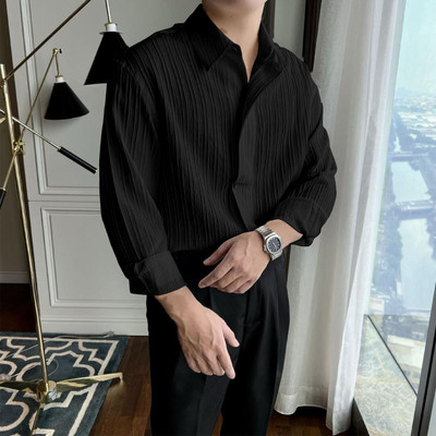 KALP CRAZE Men Self Design Casual Black Shirt