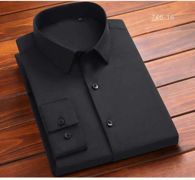 Hityyani Men Solid Formal White Shirt