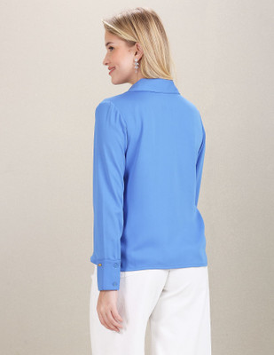 U.S. POLO ASSN. Women Solid Casual Blue Shirt