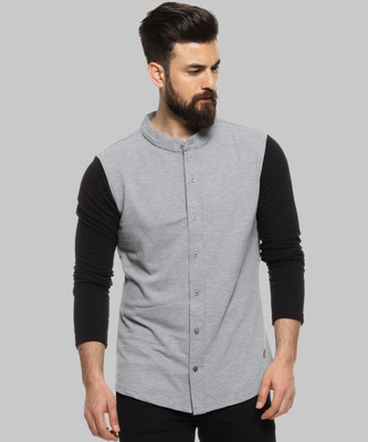 CAMPUS SUTRA Men Color Block Casual Grey Shirt