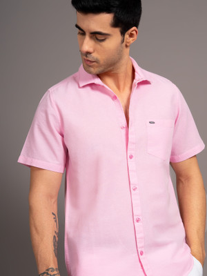 GRANDSTITCH Men Solid Casual Pink Shirt