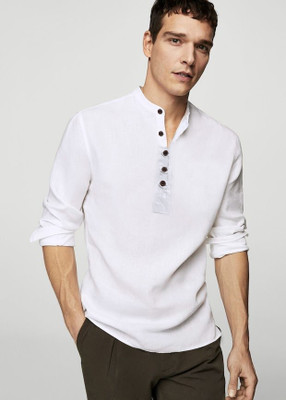 Arth Enterprise Men Solid Casual White Shirt