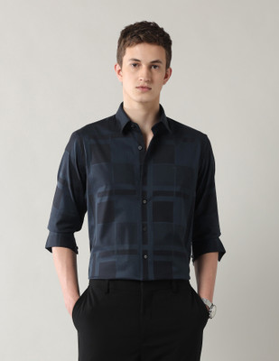 Arrow Newyork Men Printed Formal Blue Shirt