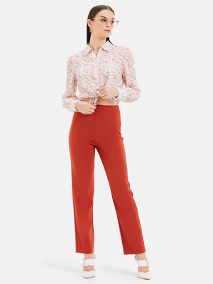 KAZO Tapered Women Red Trousers