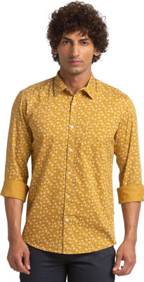 PARX Men Checkered Casual Yellow Shirt