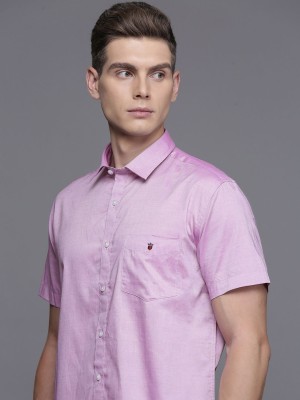 Louis Philippe Sport Men Solid Casual Purple Shirt