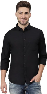 ALVIN ENTERPRISE Men Solid Casual Black Shirt