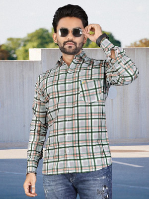 ALVIN ENTERPRISE Men Printed Casual Green Shirt