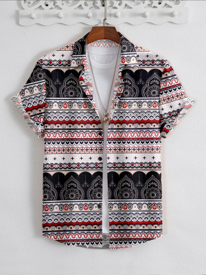 Varni Creation Men Printed Casual Black Shirt