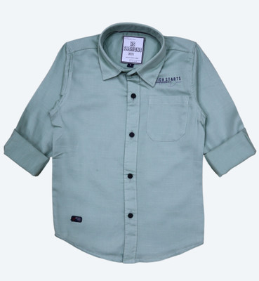 Rs fashions Boys Solid Casual Green Shirt