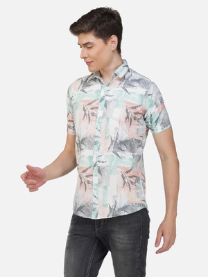 Unistrieet Men Printed Casual Orange Shirt