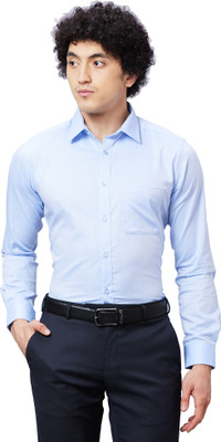 Raymond Men Self Design Formal Light Blue Shirt